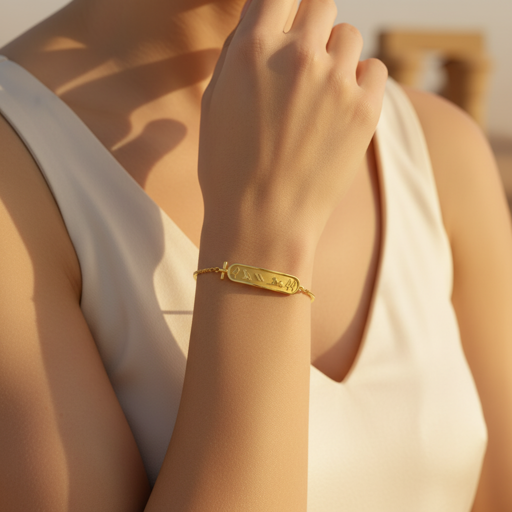 Egyptian Hieroglyph Personalized Bracelet