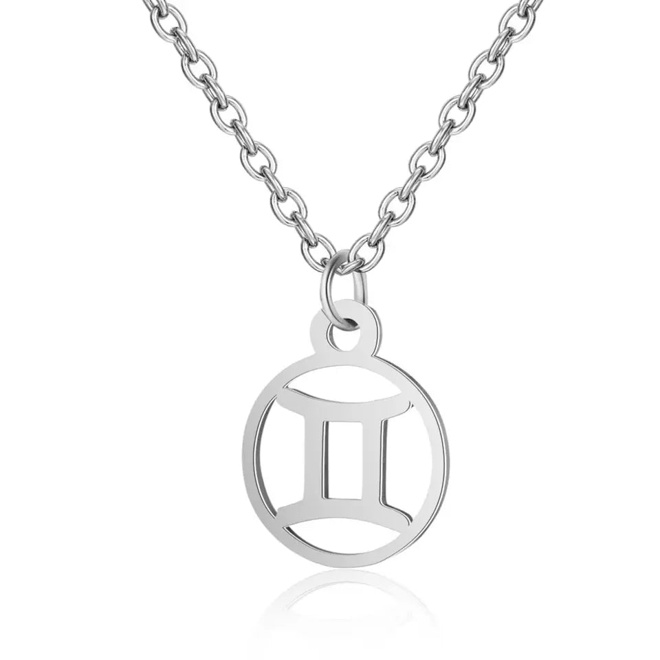 Round Pendant Zodiac Necklace