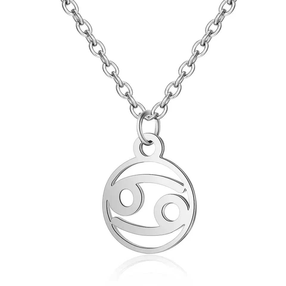 Round Pendant Zodiac Necklace