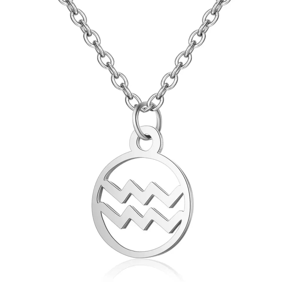 Round Pendant Zodiac Necklace