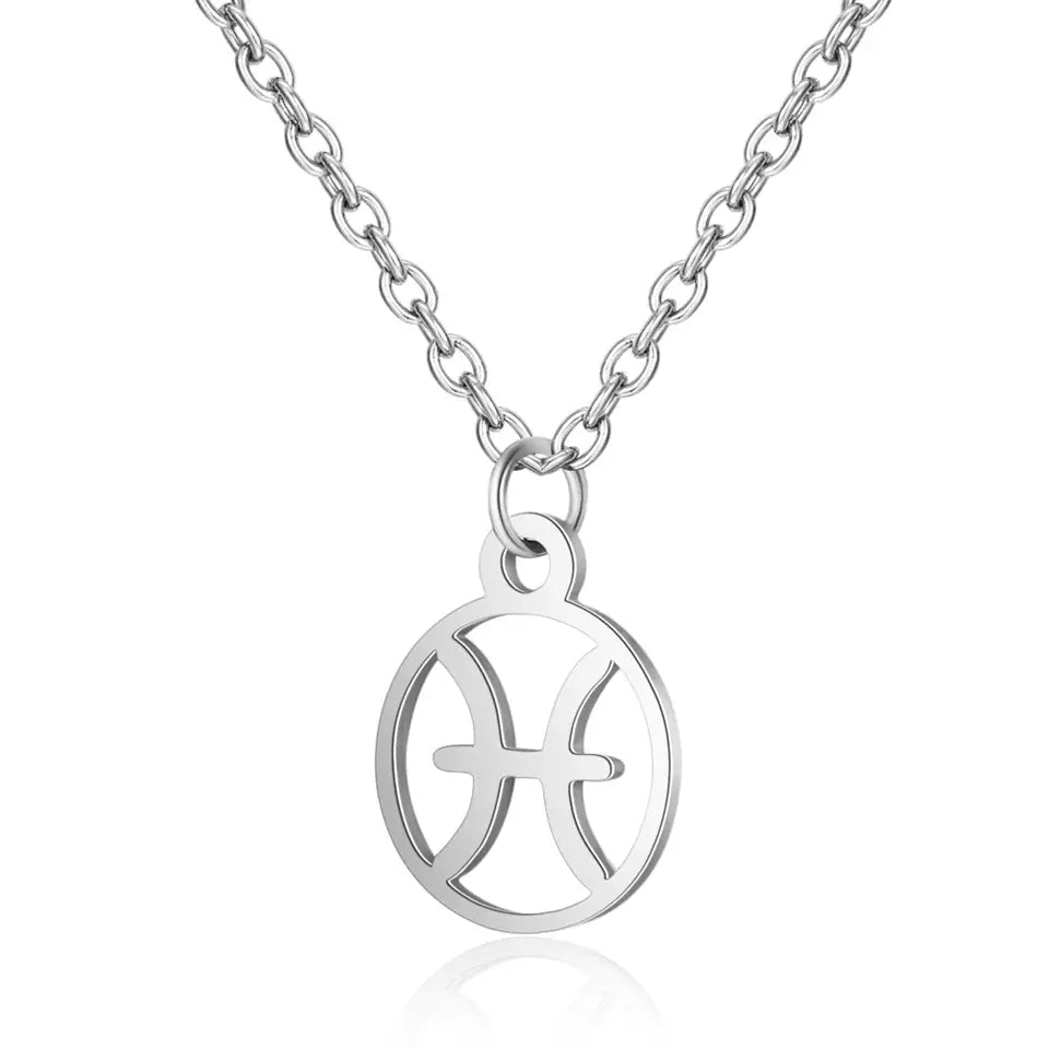 Round Pendant Zodiac Necklace