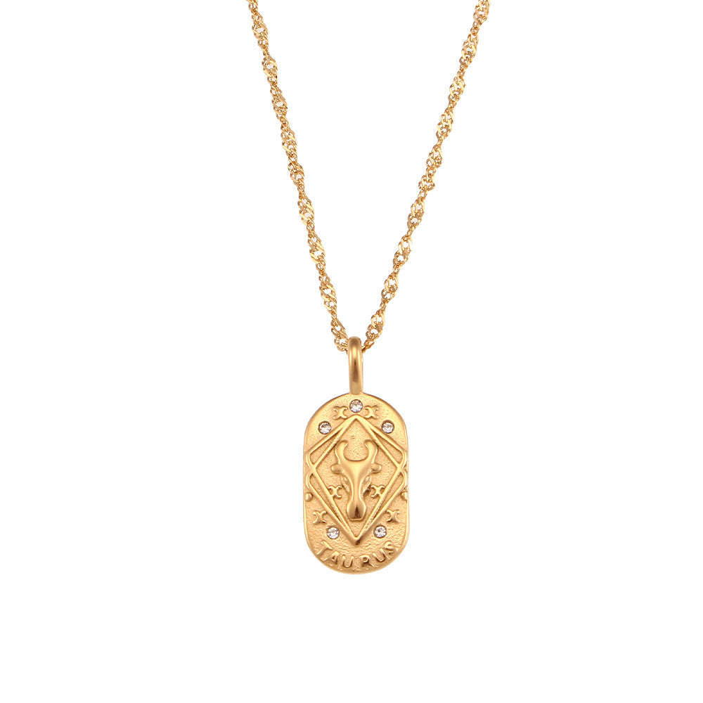 Collana Segno Zodiacale con Ciondolo Placca Oro