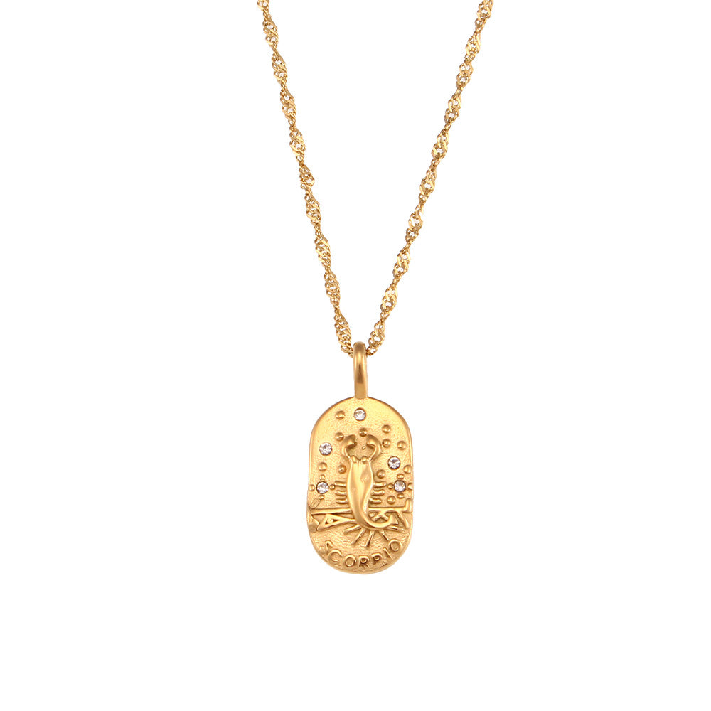 Collana Segno Zodiacale con Ciondolo Placca Oro