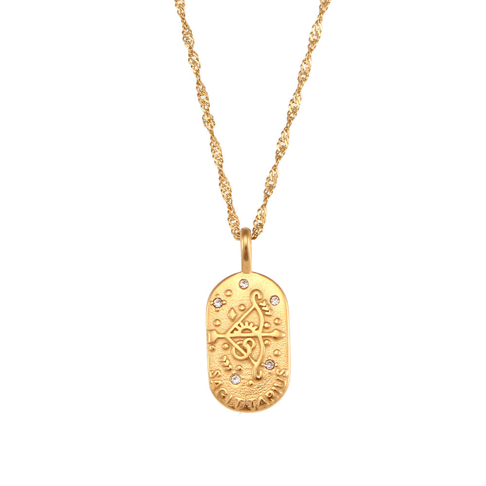 Collana Segno Zodiacale con Ciondolo Placca Oro