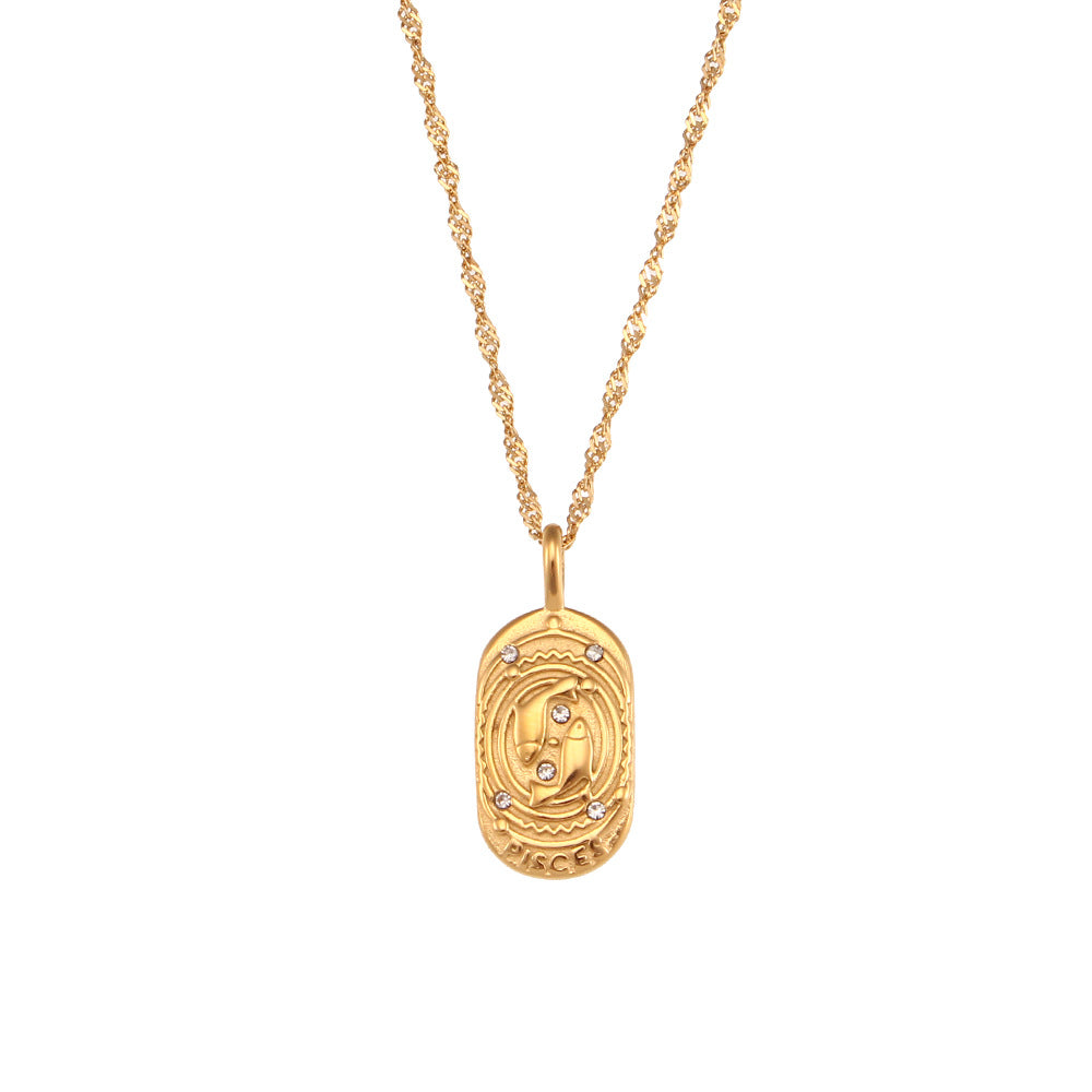Collana Segno Zodiacale con Ciondolo Placca Oro