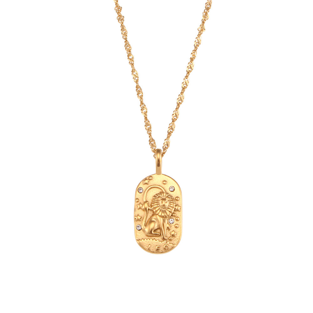 Collana Segno Zodiacale con Ciondolo Placca Oro