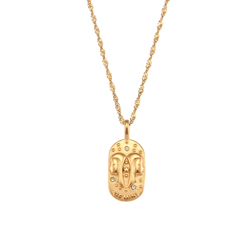 Collana Segno Zodiacale con Ciondolo Placca Oro