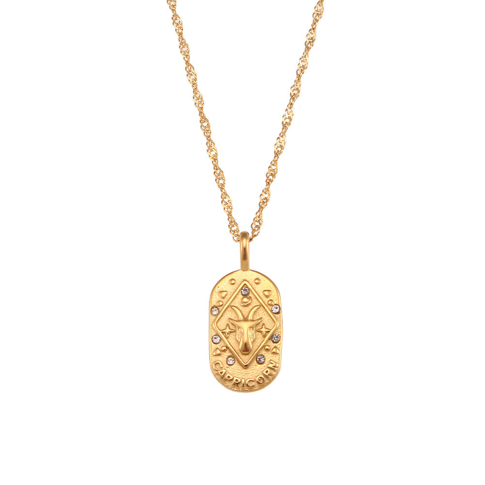 Collana Segno Zodiacale con Ciondolo Placca Oro