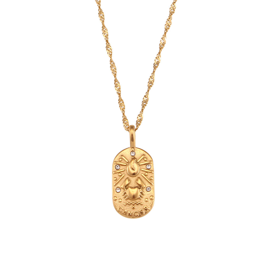 Collana Segno Zodiacale con Ciondolo Placca Oro