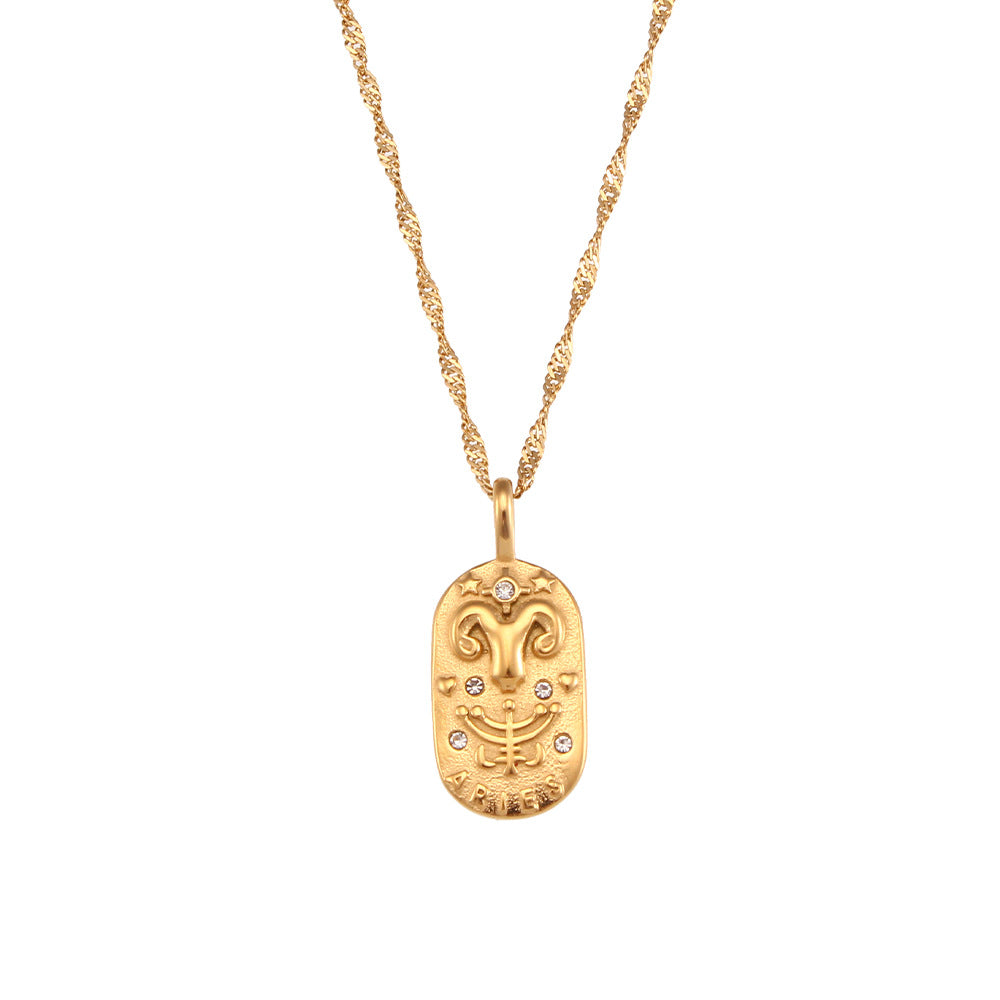 Collana Segno Zodiacale con Ciondolo Placca Oro