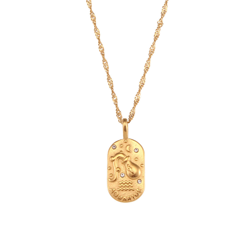 Collana Segno Zodiacale con Ciondolo Placca Oro