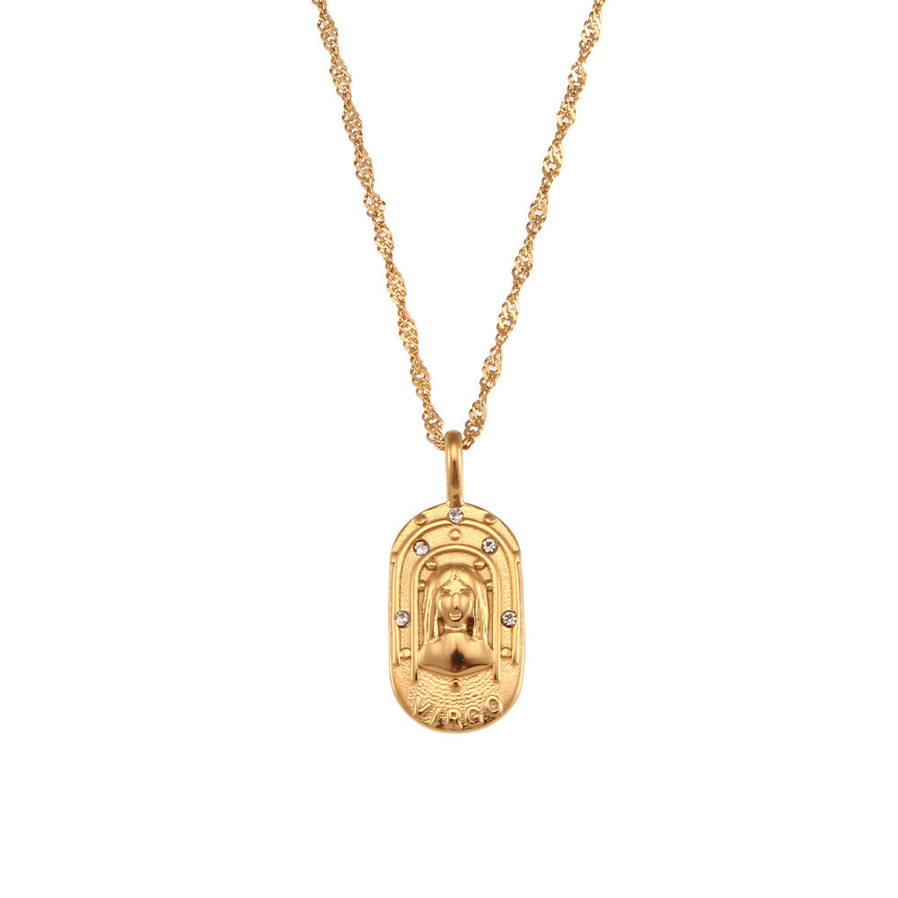 Collana Segno Zodiacale con Ciondolo Placca Oro