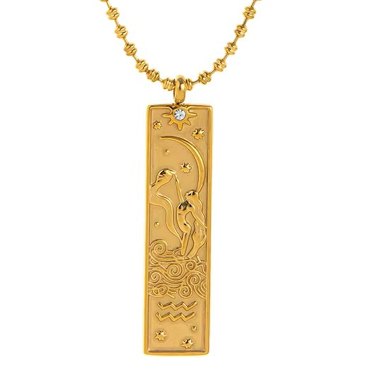 Collana Segno Zodiacale con Ciondolo Rettangolare