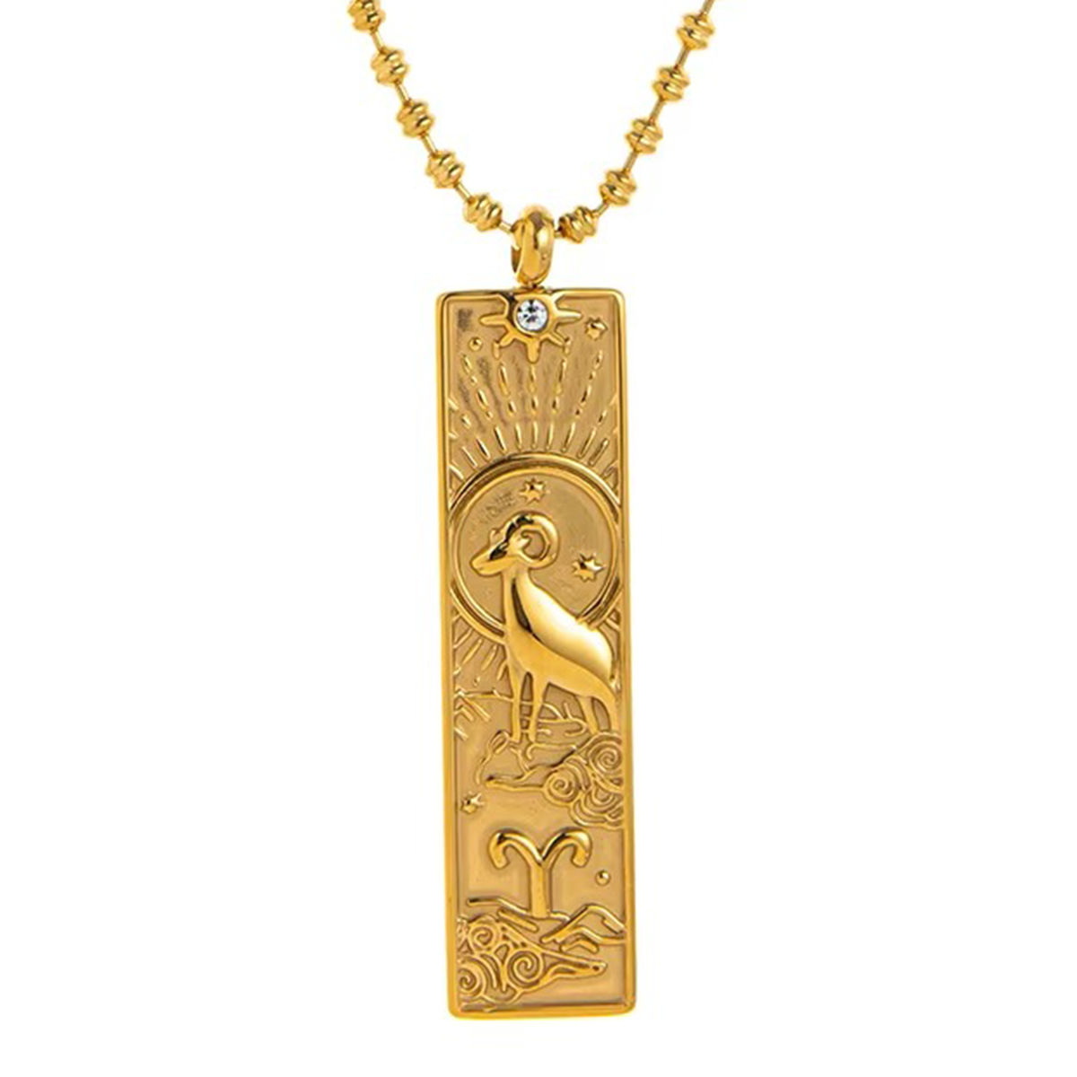 Collana Segno Zodiacale con Ciondolo Rettangolare
