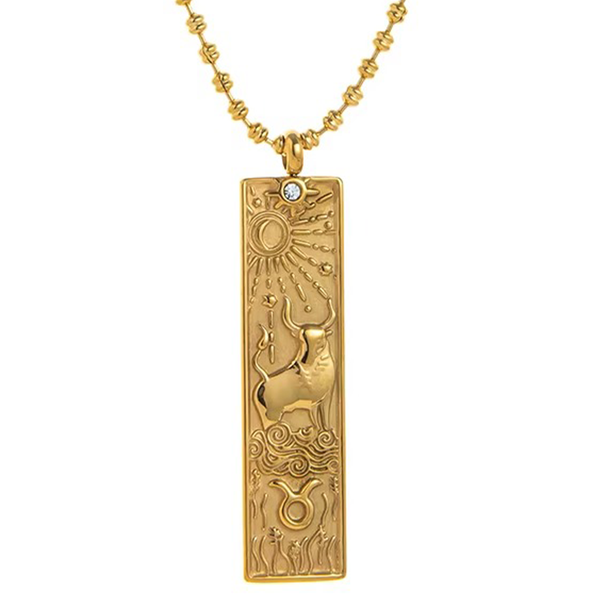 Collana Segno Zodiacale con Ciondolo Rettangolare