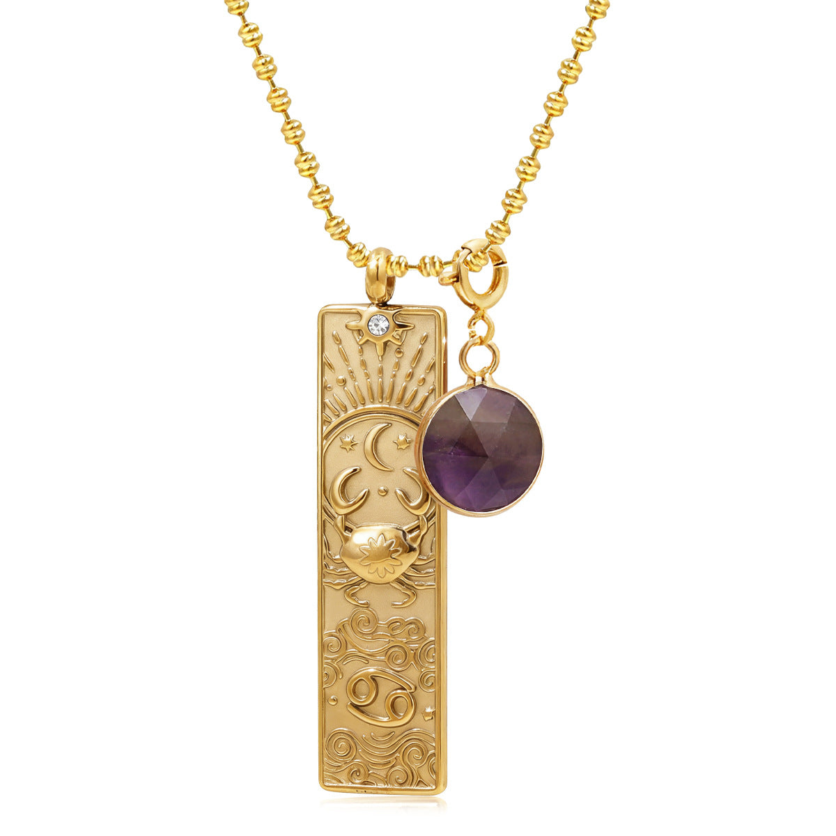 Collana Segno Zodiacale con Ciondolo Rettangolare