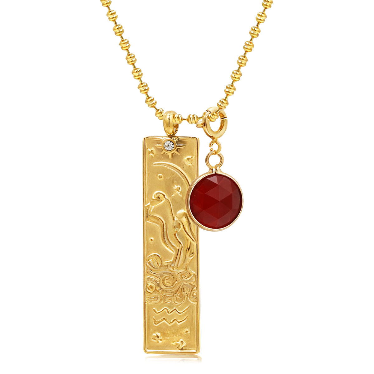 Collana Segno Zodiacale con Ciondolo Rettangolare
