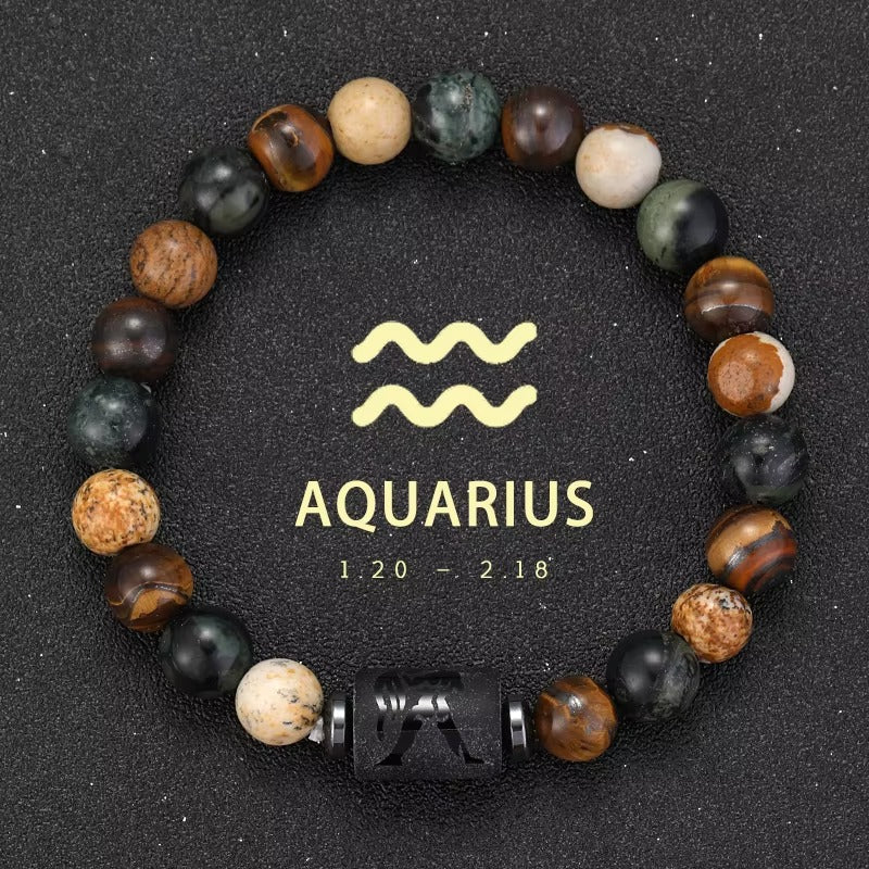Bracciale Segno Zodiacale con Pietra Naturale