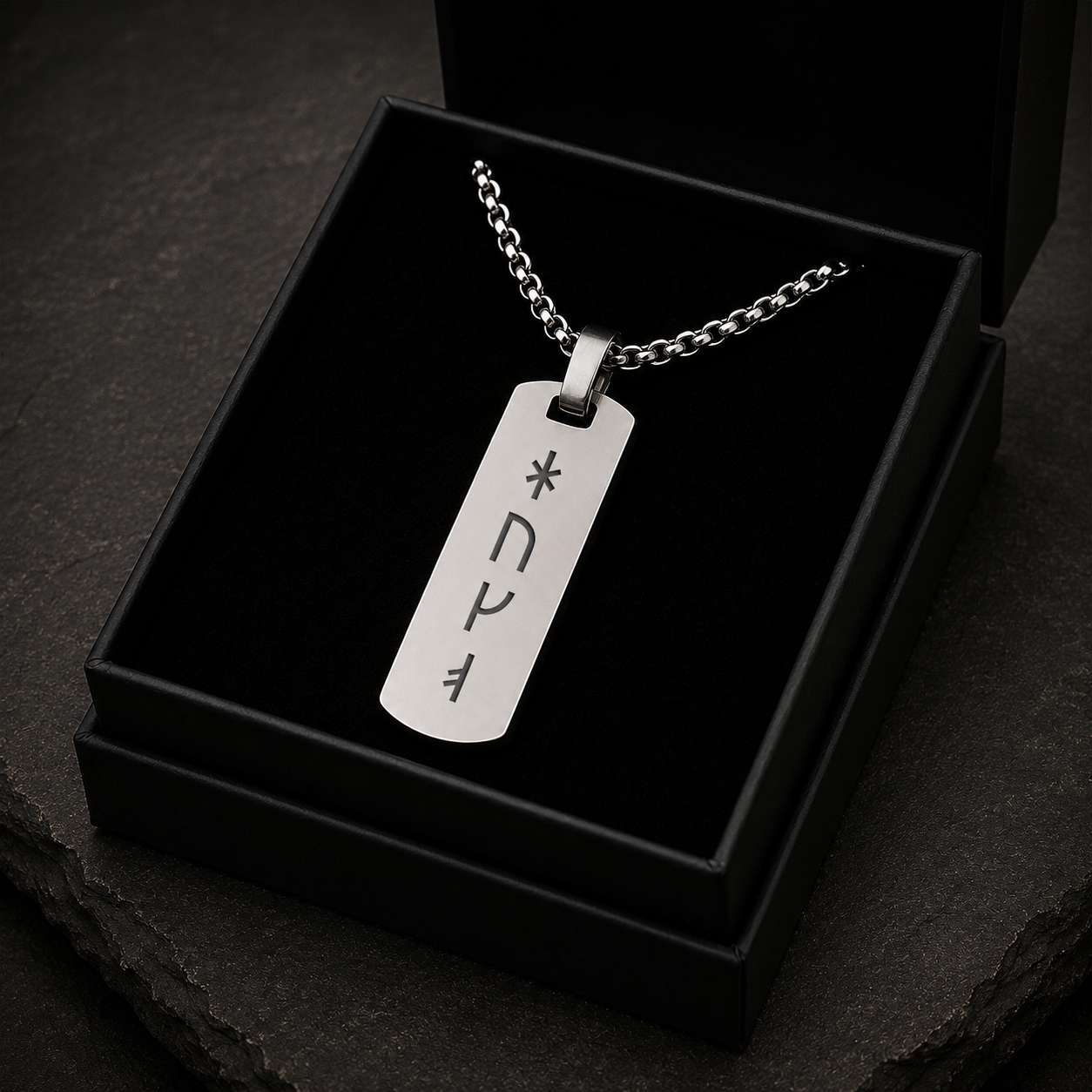 Viking Runes Engraved Necklace for Men