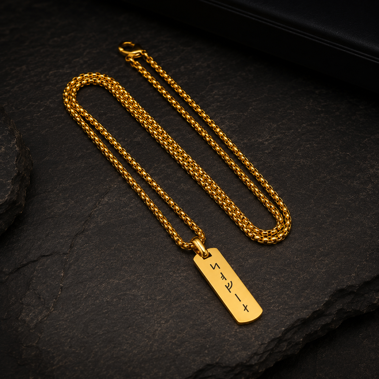 Viking Runes Engraved Necklace for Men