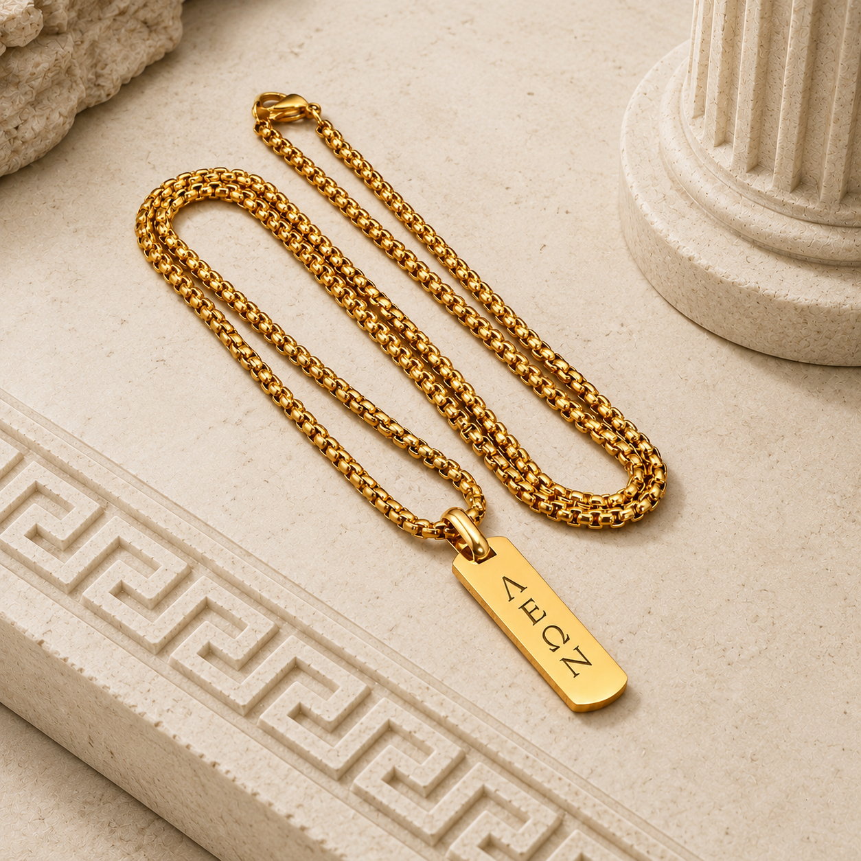 Collana Uomo Incisa Greco Antico
