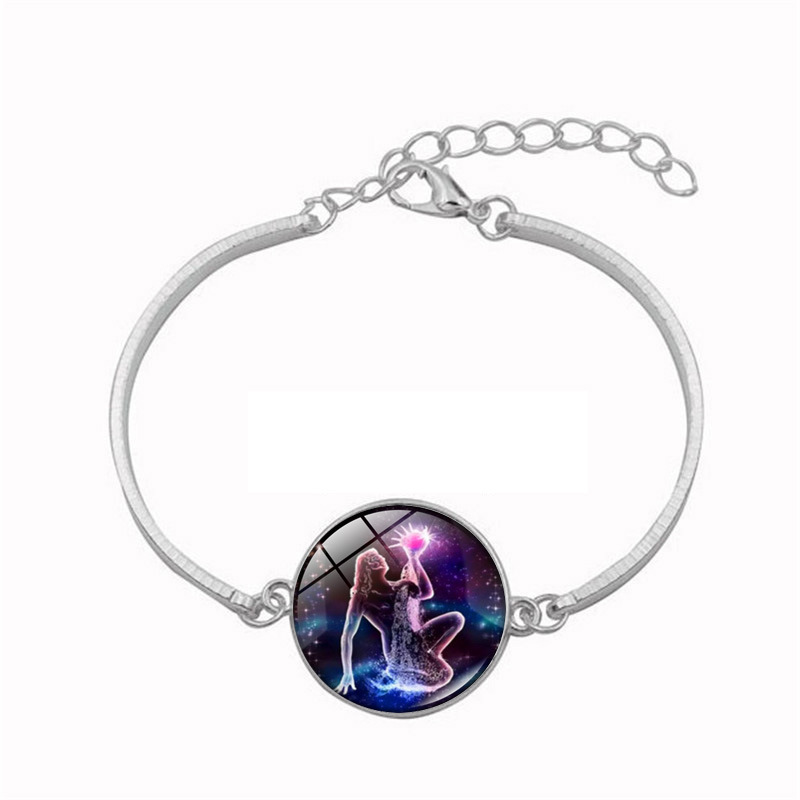 Bracelet Signe Astrologique Verseau Fin Argent