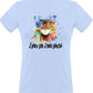 T-shirt bleu Psychédélique Chat