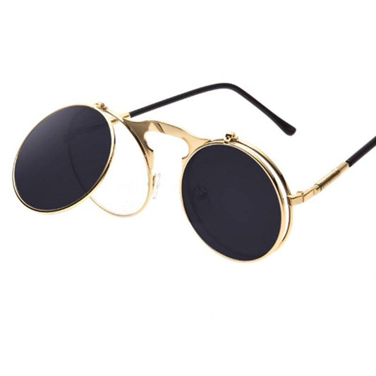 lunette à verres relevables retro verres noir festival teuf