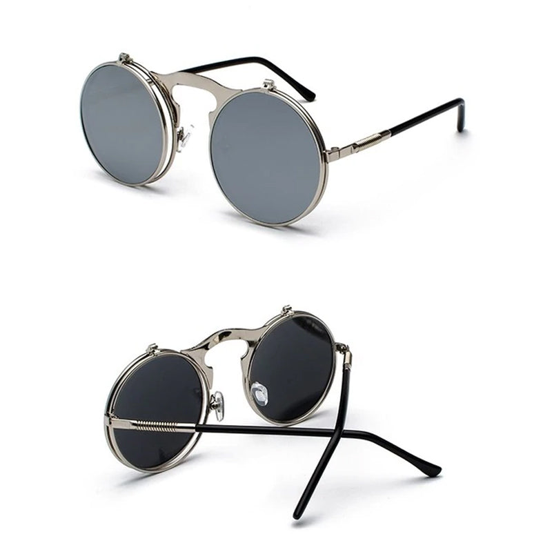 Round Sunglasses - Flip Up Lenses