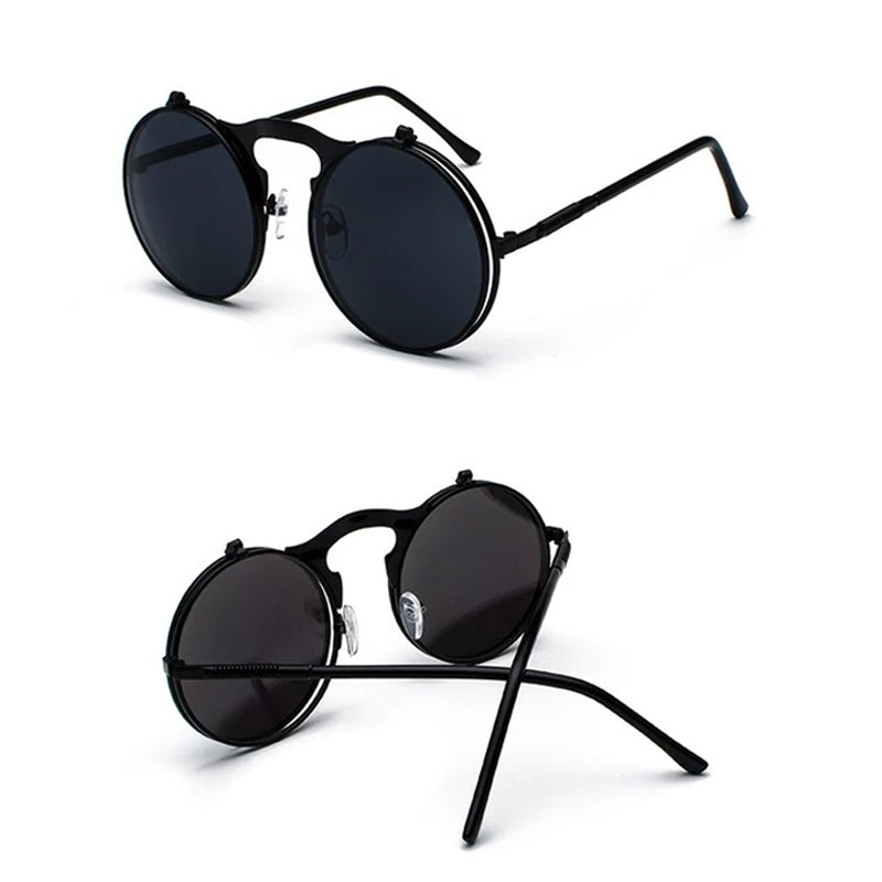 Round Sunglasses - Flip Up Lenses